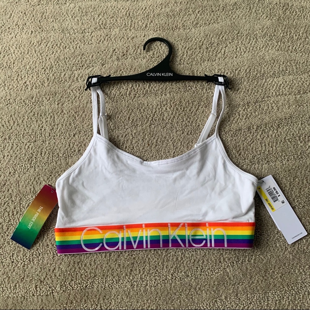NWT Calvin Klein White Pride Unlined Bralette